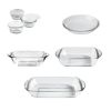 10-Piece Glass Bakeware Food Storage Set With 3 Clear Plastic Lids