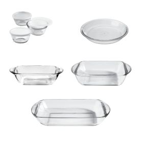 10-Piece Glass Bakeware Food Storage Set With 3 Clear Plastic Lids