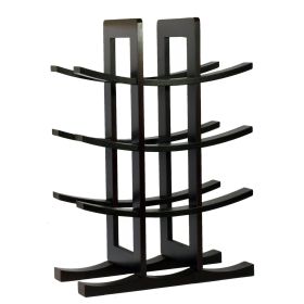 12-Bottle Wine Rack In Dark Espresso Finish Bamboo