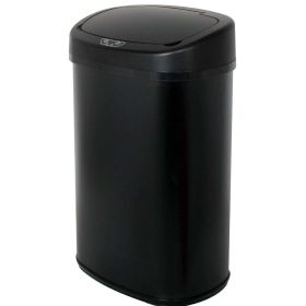 Black 13-Gallon Kitchen Trash Can With Touch Free Motion Sensor Lid