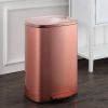 Set Of 2 - Copper Gold Step-On Trash Can - 13-Gallon And 1.3-Gallon