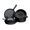 5-Piece Cast Iron Cookware Set With Dutch Oven Griddle And Skillets Made In Usa