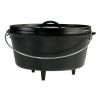 8-Quart Deep Seasoned Cast Iron Dutch Oven With Lid And Metal Handle