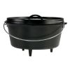 8-Quart Deep Seasoned Cast Iron Dutch Oven With Lid And Metal Handle
