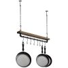 Farmhome Rustic Industrial 8 S-Hooks Ceiling Mounted Hanging Pot Rack