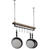 Farmhome Rustic Industrial 8 S-Hooks Ceiling Mounted Hanging Pot Rack