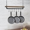 Farmhome Rustic Industrial 8 S-Hooks Ceiling Mounted Hanging Pot Rack