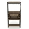 Farmhouse Oak Iron Baker'S Wine Storage Rack