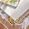 Kitchen Island Cart With Stainless Steel Top And 2 Bottom Storage Shelves