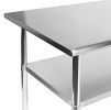 Stainless Steel 48 X 24-Inch Kitchen Prep Table With Casters