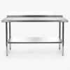 Stainless Steel 60 X 24 Inch Heavy Duty Nsf Certified  Work Bench Prep Table With Backsplash