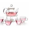 6-Piece Glass Tea Pot Set With 4 Cups Teapot Warmer And Infuser