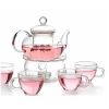6-Piece Glass Tea Pot Set With 4 Cups Teapot Warmer And Infuser