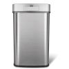 Grey 13-Gallon Stainless Steel Kitchen Trash Can With Motion Sensor Lid