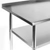 Stainless Steel 72 X 30 Inch Kitchen Restaurant Prep Work Table With Backsplash