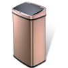 Gold Copper 13-Gallon Stainless Steel Kitchen Trash Can With Motion Sensor Lid
