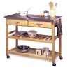 Stainless Steel Top Kitchen Cart Utility Table With Locking Wheels