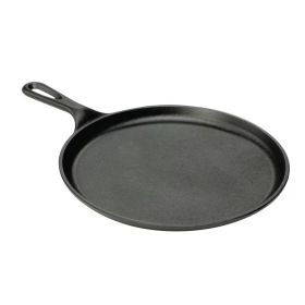 10.5 Inch Round Pre-Seasoned Cast Iron Skillet Griddle Frying Pan Made In Usa