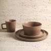 16-Piece Stoneware Dinnerware Set In Matte Brown - Service For 4