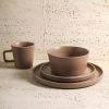 16-Piece Stoneware Dinnerware Set In Matte Brown - Service For 4