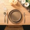 16-Piece Stoneware Dinnerware Set In Matte Brown - Service For 4