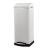 8-Gallon Retro Stainless Steel Step-On Trash Can In White Finish