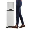 8-Gallon Retro Stainless Steel Step-On Trash Can In White Finish