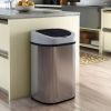 Stainless Steel 21-Gallon Kitchen Trash Can With Motion Sensor Lid