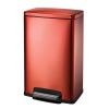 Stainless Steel 13-Gallon Kitchen Trash Can With Step Lid In Copper Red Finish