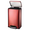 Stainless Steel 13-Gallon Kitchen Trash Can With Step Lid In Copper Red Finish
