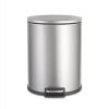 13-Gallon Step-On Stainless Steel Kitchen Trash Can With Removable Bucket Liner