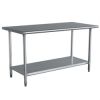 Stainless Steel Top Utility Table High Top Workbench Prep Table 24 X 48 Inch