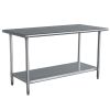 Stainless Steel Top Utility Table High Top Workbench Prep Table 24 X 48 Inch