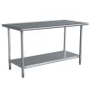 Stainless Steel Top Utility Table High Top Workbench Prep Table 24 X 48 Inch