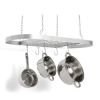 Heavy Duty Carbon Steel Ceiling Mount Kitchen Pot Rack With 16 Hanging Hooks