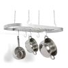 Heavy Duty Carbon Steel Ceiling Mount Kitchen Pot Rack With 16 Hanging Hooks