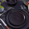 16-Piece Stoneware Dinnerware Set In Matte Black - Service For 4