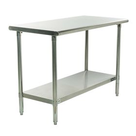 Stainless Steel Top Food Safe Prep Table Utility Work Bench With Bottom Shelf