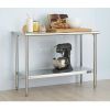 Stainless Steel Top Food Safe Prep Table Utility Work Bench With Bottom Shelf