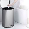 13-Gallon Modern Stainless Steel Kitchen Trash Can With Foot Step Pedal Design
