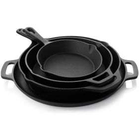 12-Piece Cast Iron Cookware Set With Dutch Oven Frying Pan Skillet And Pizza Pan