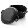 12-Piece Cast Iron Cookware Set With Dutch Oven Frying Pan Skillet And Pizza Pan