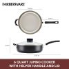 Smart Control 6 Qt Nonstick Jumbo Cooker Braiser with Helper Handle and Lid, Black
