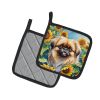 Pekingese in Sunflowers Pair of Pot Holders Kitchen Heat Resistant Pot Holders Sets Oven Hot Pads for Cooking Baking BBQ, 7 1/2 x 7 1/2