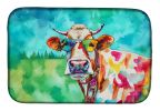 Hippie Animal Cow Dish Drying Mat Absorbent Dish Drying Mat Pad for Kitchen Counter Dish Drainer Mat for Countertop, 14 x 21", Multicolor