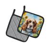 Cocker Spaniel in Sunflowers Pair of Pot Holders Kitchen Heat Resistant Pot Holders Sets Oven Hot Pads for Cooking Baking BBQ, 7 1/2 x 7 1/2