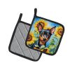 Miniature Pinscher in Sunflowers Pair of Pot Holders Kitchen Heat Resistant Pot Holders Sets Oven Hot Pads for Cooking Baking BBQ, 7 1/2 x 7 1/2