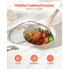 17 Piece Pots and Pans Set, Granite Nonstick Cookware Set, Induction Cookwares, Kitchen RV Cooking Sets with Frying, Sauce, Saute, Tempered Glass Lids