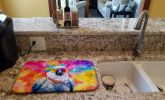 Hippie Animal Cockatoo Dish Drying Mat Absorbent Dish Drying Mat Pad for Kitchen Counter Dish Drainer Mat for Countertop, 14 x 21", Multicolor