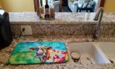 Hippie Animal Cow Dish Drying Mat Absorbent Dish Drying Mat Pad for Kitchen Counter Dish Drainer Mat for Countertop, 14 x 21", Multicolor